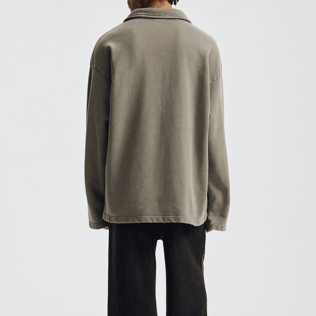 Acts9.2 Distressed French Terry Collared Shirt