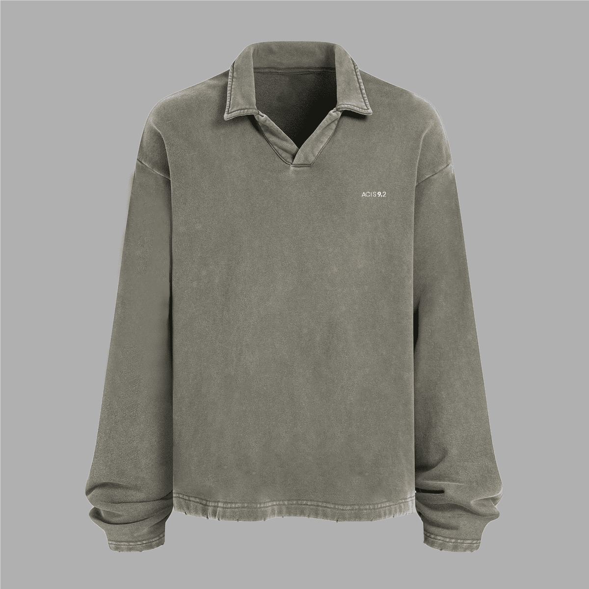 Acts9.2 Distressed French Terry Collared Shirt