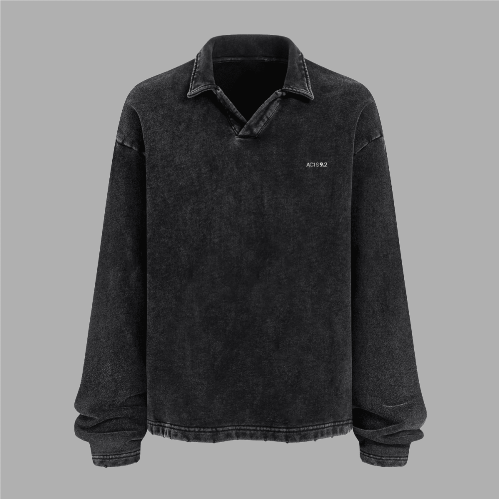 Acts9.2 Distressed French Terry Collared Shirt