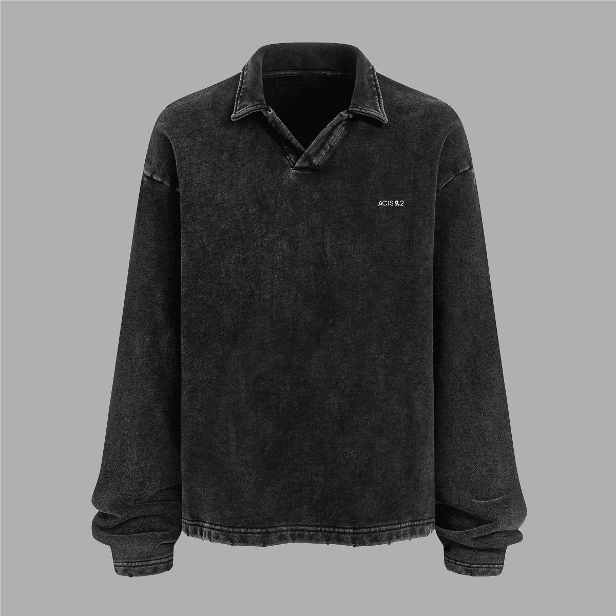 Acts9.2 Distressed French Terry Collared Shirt