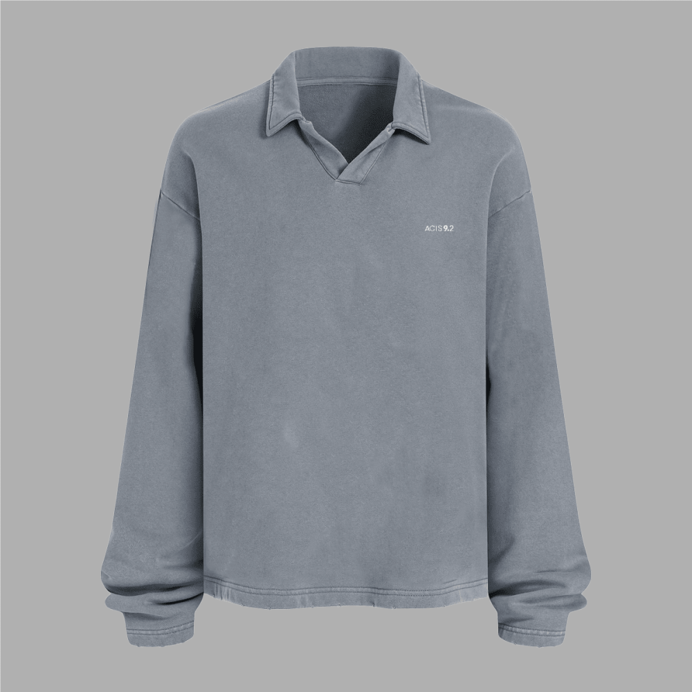 Acts9.2 Distressed French Terry Collared Shirt