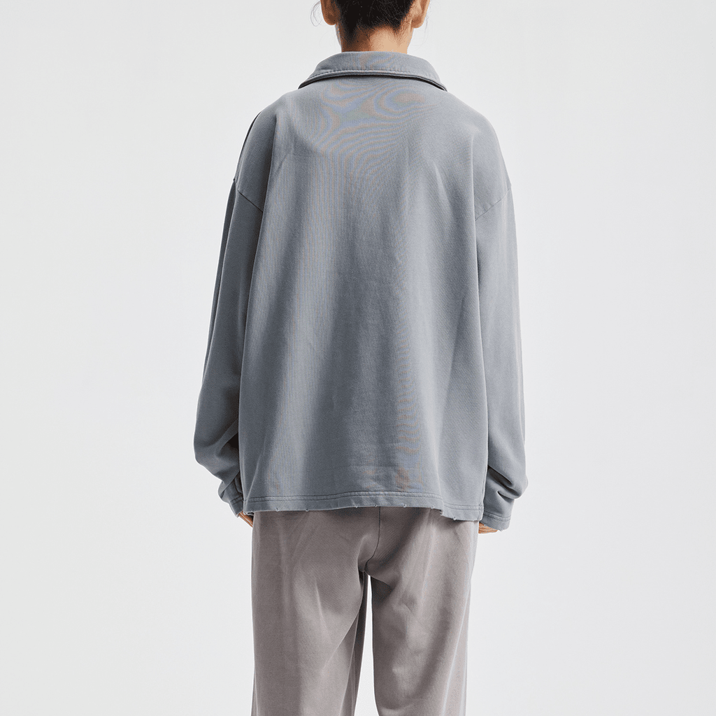 Acts9.2 Distressed French Terry Collared Shirt