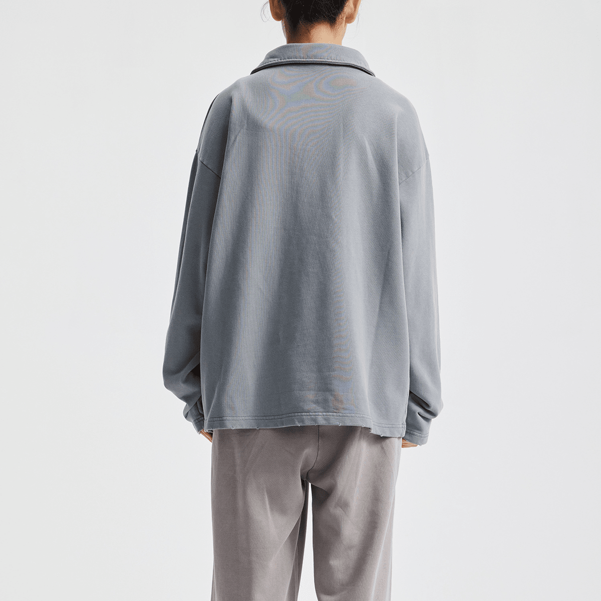 Acts9.2 Distressed French Terry Collared Shirt