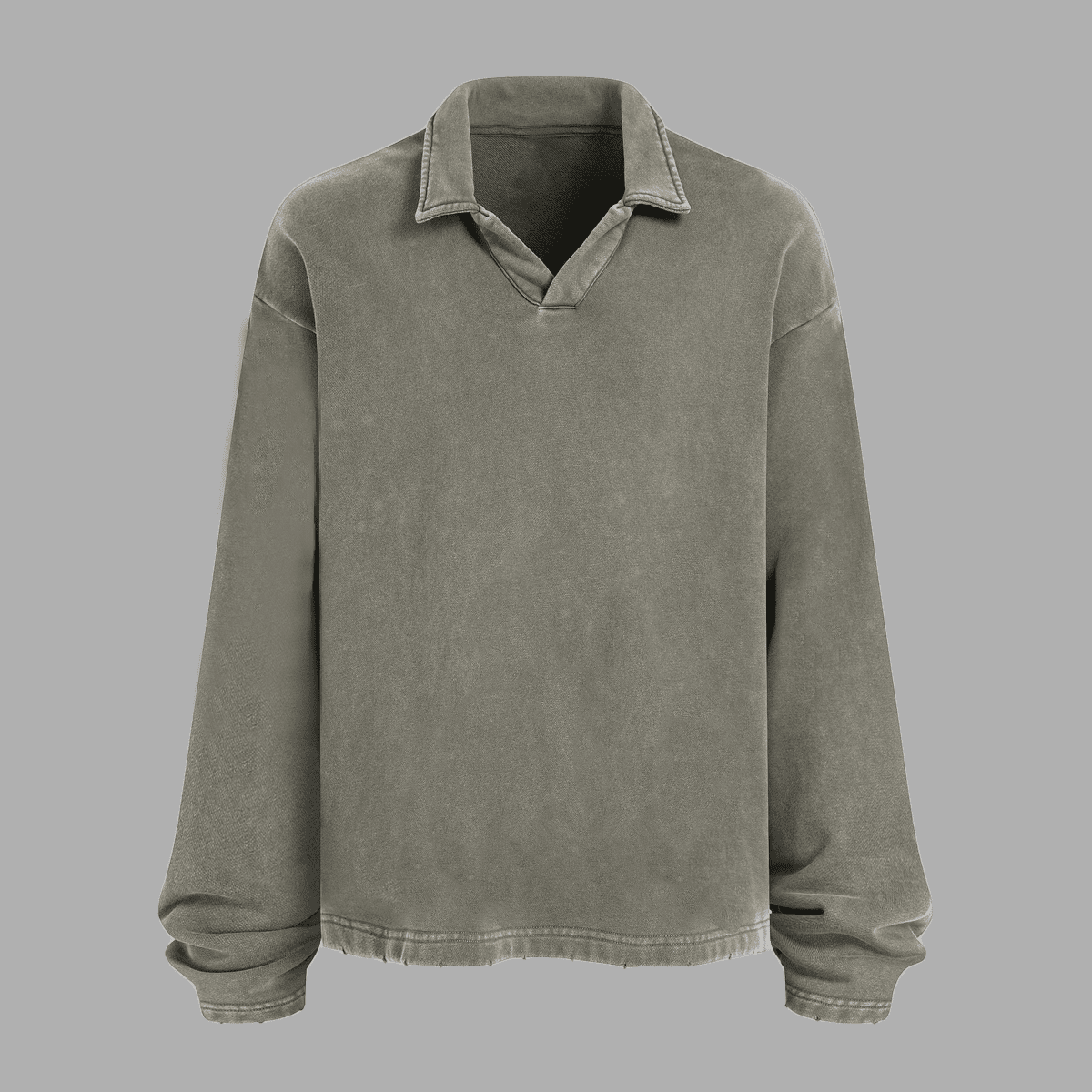 Acts9.2 Distressed French Terry Collared Shirt