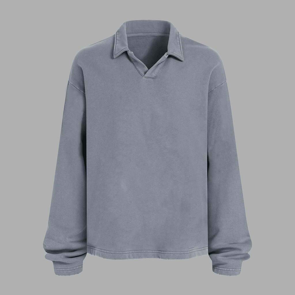 Acts9.2 Distressed French Terry Collared Shirt