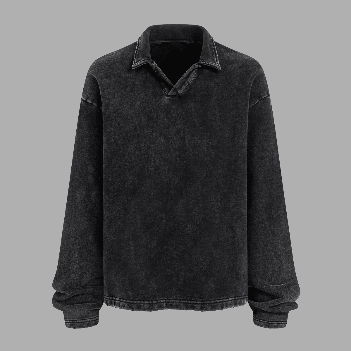 Acts9.2 Distressed French Terry Collared Shirt
